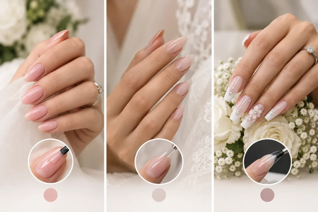 How Do You Choose Between Gel Polish, an Overlay, and Nail Extensions for a Wedding?