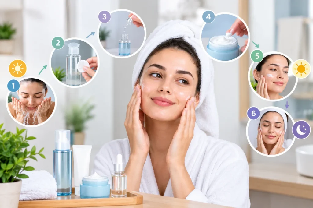 How can you create a daily skin hydration routine?