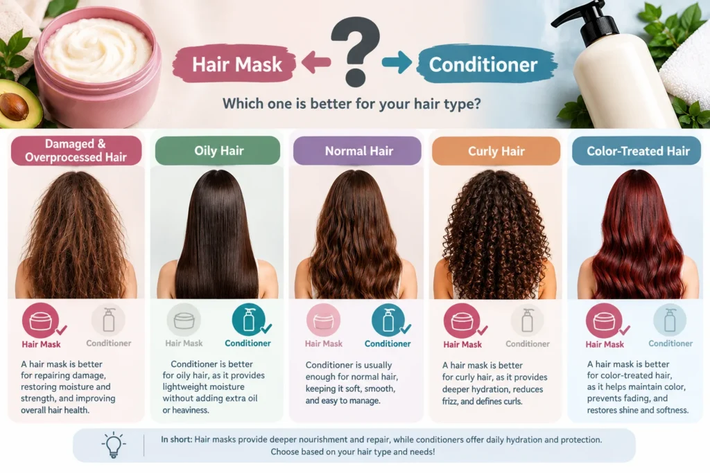 difference between a hair mask and conditioner