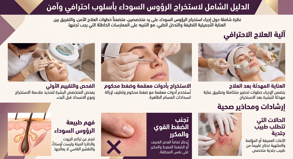 دليل استخراجإزالة الرؤوس السوداء بطريقة احترافية: العناية بالبشرة