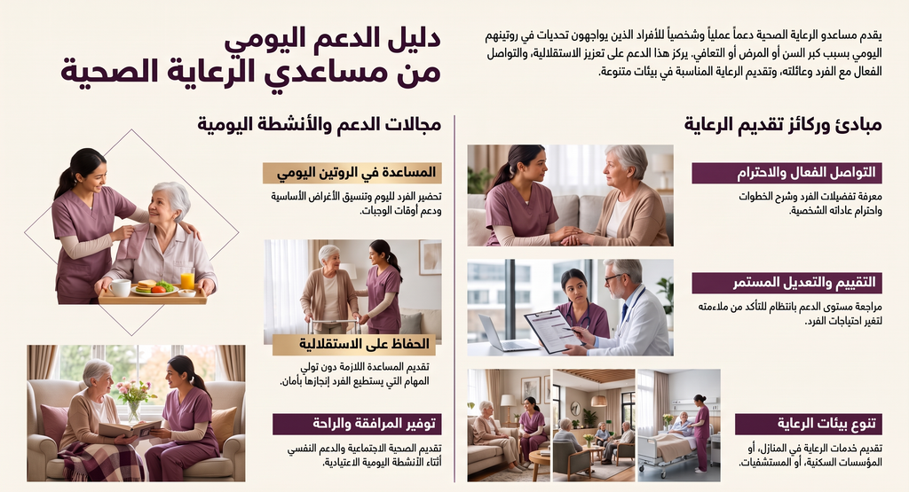دعم مساعد رعاية صحية: المبادئ الأساسية ونطاق الرعاية