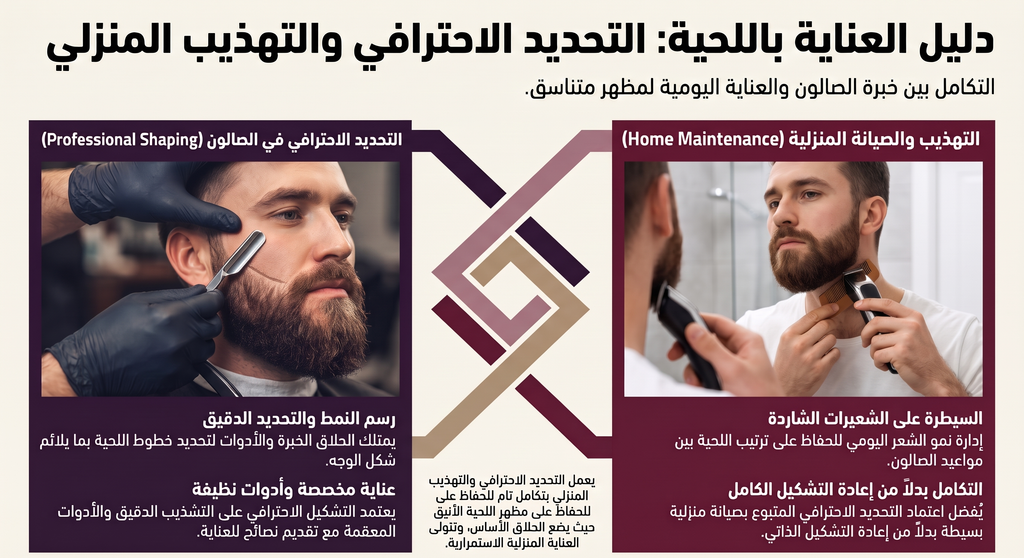 تشذيب اللحية في الصالون مقابل العناية المنزلية