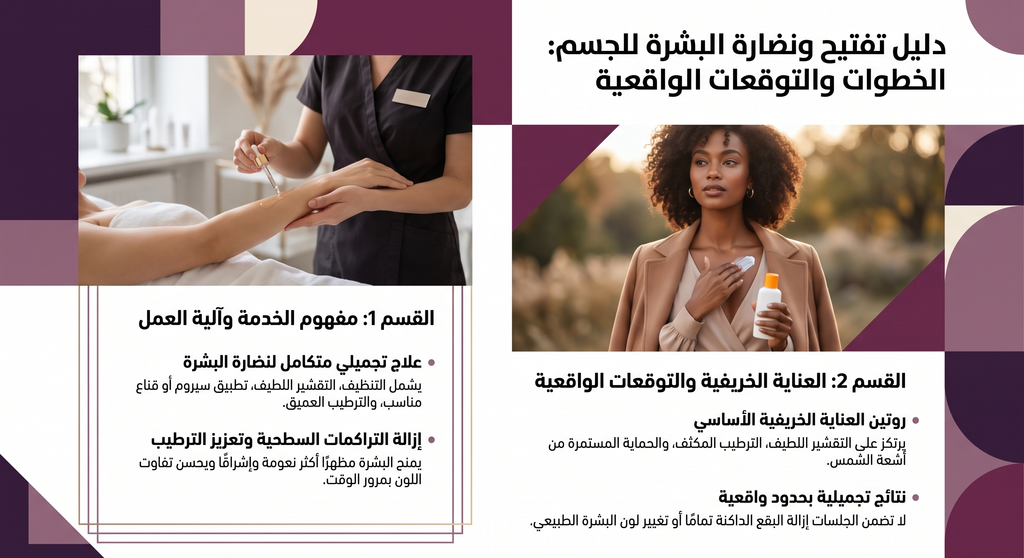 دليل تفتيح ونضارة الجسم: العناية التجميلية