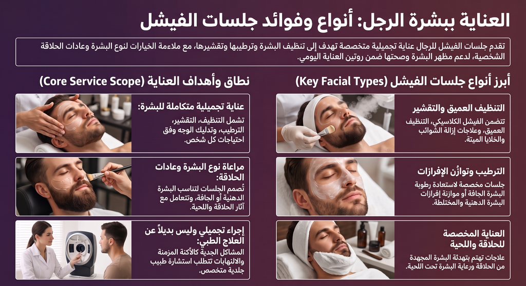 الدليل الأساسي لخدمات تنظيف بشرة للرجال