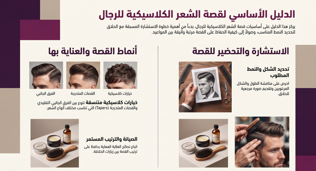 قصة شعر الرجال الكلاسيكية: الاستشارة والرعاية