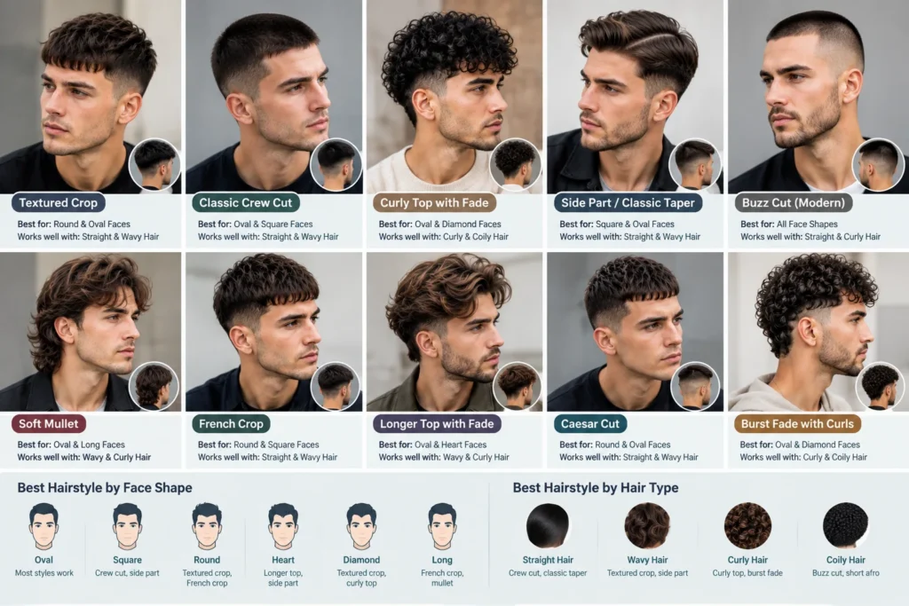 Which men's haircut is more suitable for face shape and hair type?