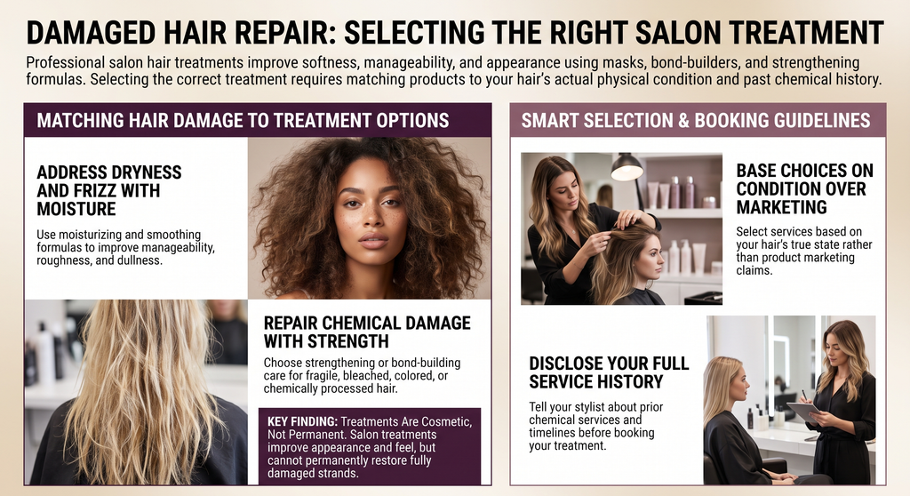 damaged hair repair: selecting the right salon treatment