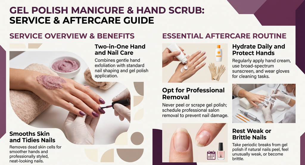 gel polish manicure and hand scrub: service and aftercare guide