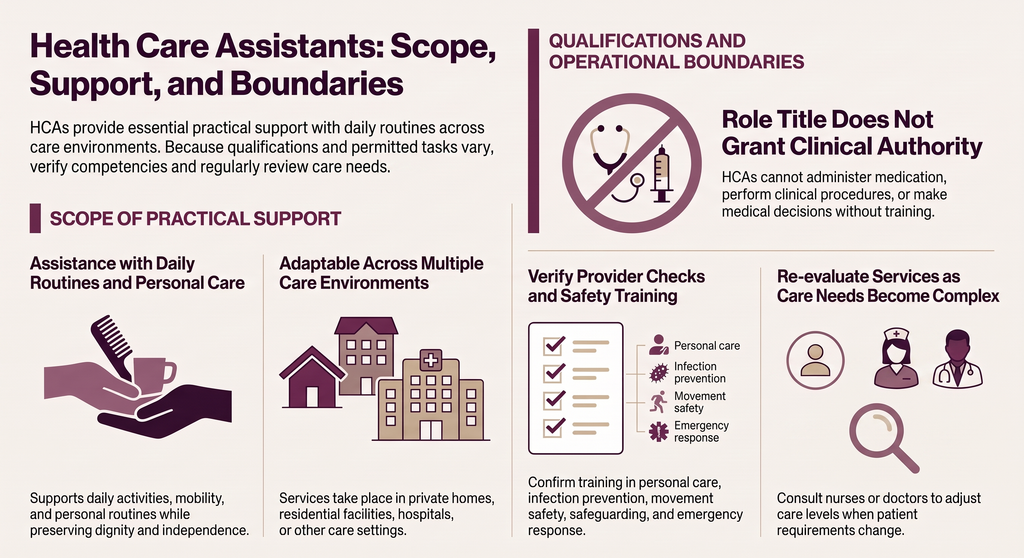 health care assistant: scope, support, and boundaries