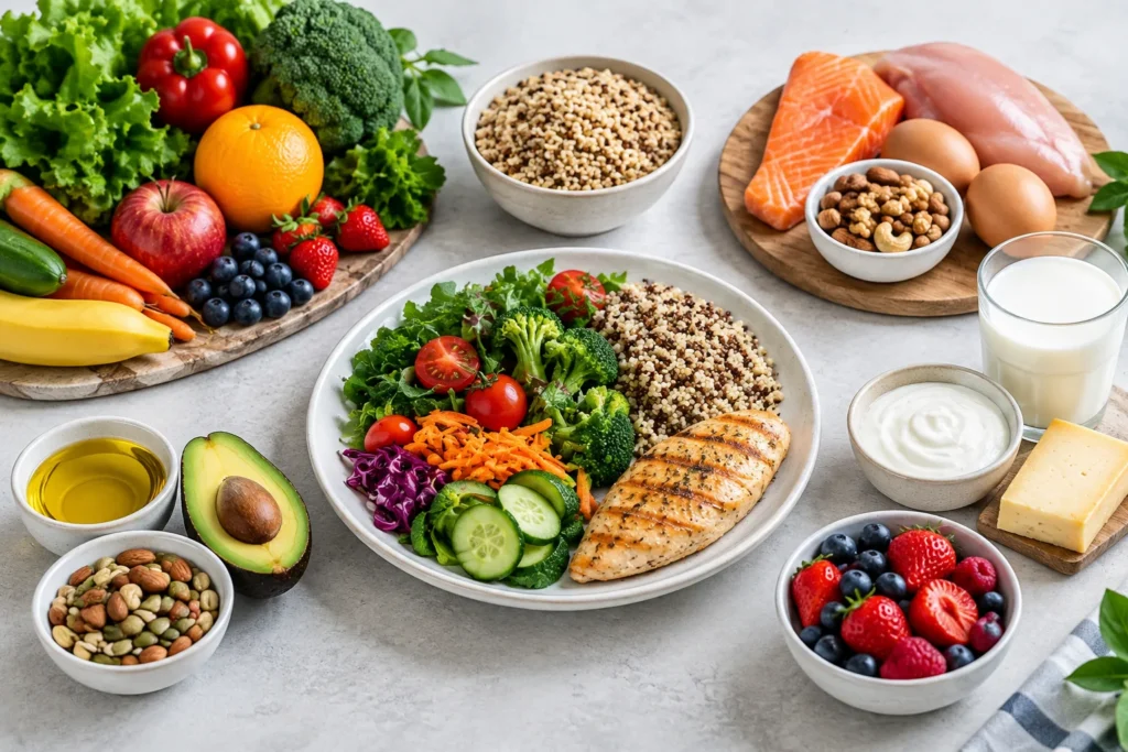رژیم غذایی متعادل باید شامل چه گروههای غذایی باشد؟